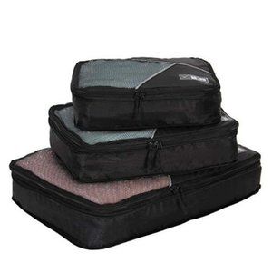 Hynes Eagle Black Travel Packing Cubes Organizer 3 Piece Set